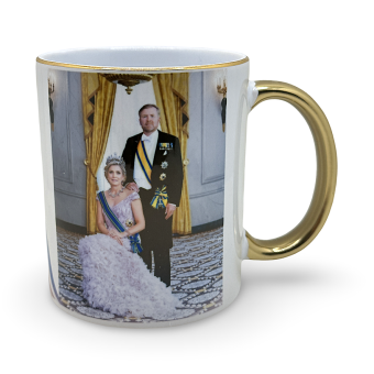 Tasse Köning Willem-Alexander & Königin Máxima Offiziel Gold